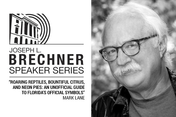 Black and White headshot of author Mark Lane and the Brechner Series logo