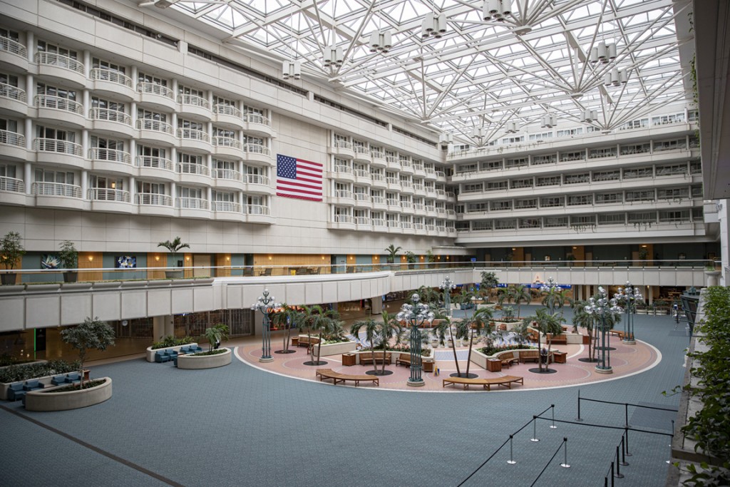 The interior at Orlando International Airport remains functional but mostly empty to air passengers due to the Coronavirus (Covid-19) outbreak on Friday, April 17, 2020 in Orlando, Florida.