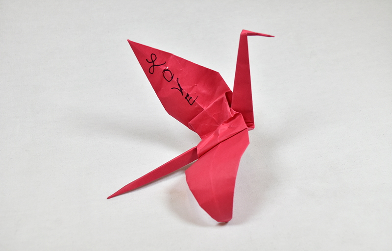 Pulse Memorial Object - Red Origami Crane