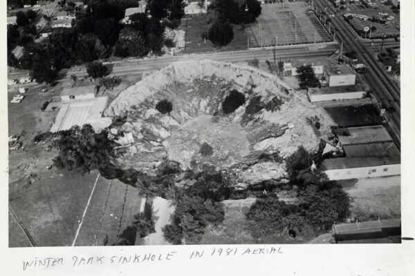 Aerial view of the Winter Park sinkhole